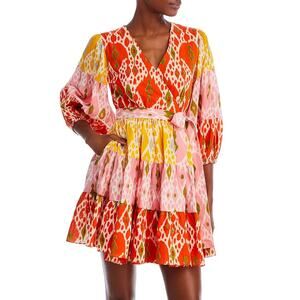 Charina Sarte Alhambra Printed Wrap Dress Maximalist Sunshine NWT XS
